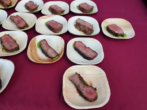 Up close view of the Wood Grilled American Bison Striploin by Eating House and Luca Osteria