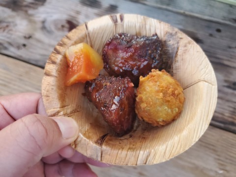 Closer view of the Short Rib Burnt Ends by Tropical Smokehouse
