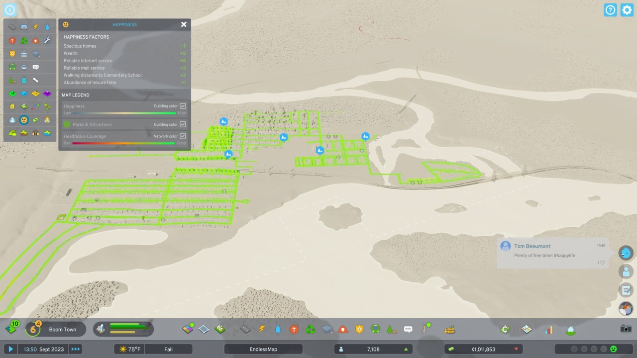 Boom Town layout in Cities Skylines 2