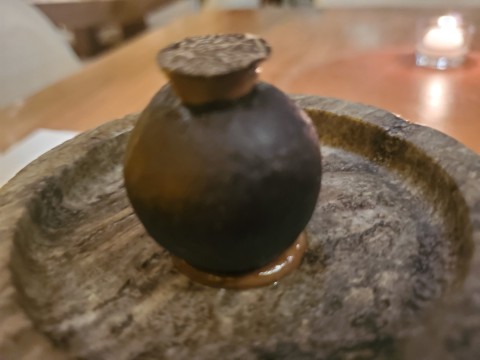 closer look at the Truffle Buñuelo at El Cielo in Miami