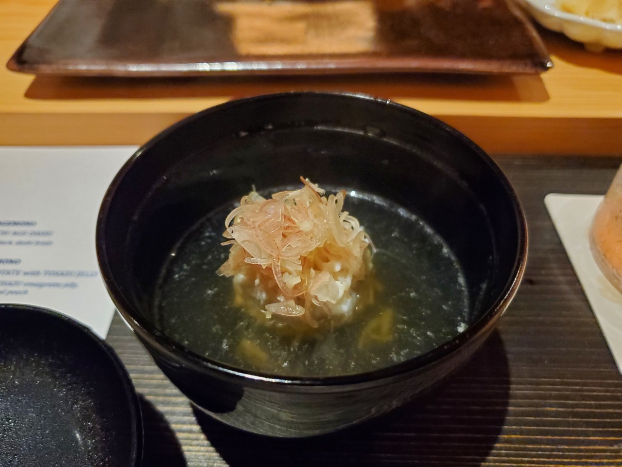 Owan, Kani Shinjo, Florida Stone Crab dumpling soup at The Den at Azabu in Miami Beach