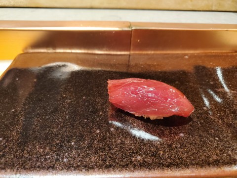 Akami Zuke - Soy sauce marinaded lean tuna at the Den at Azabu in Miami Beach