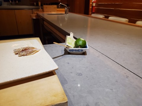 Lime Zest on the counter of The Den at Azabu in Miami Beach