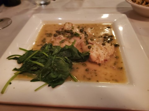 Black Cod in a white wine, caper sauce at Alaine's Osteria in Palmetto Bay