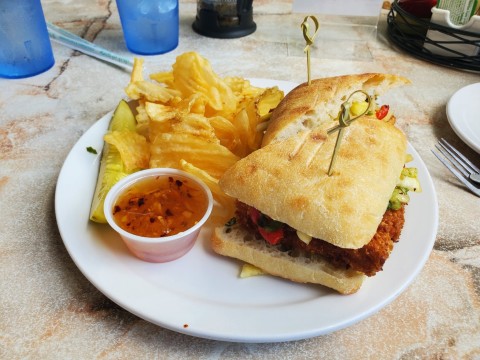 Coconut Macademia Coated Mahi at Key Largo Conch House