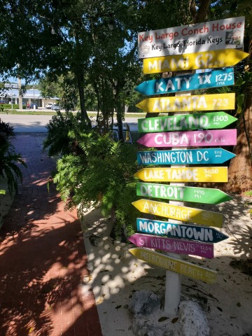 Whimsical sign at the Key Largo Conch House