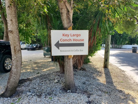 Parking lot sign at the Key Largo Conch House