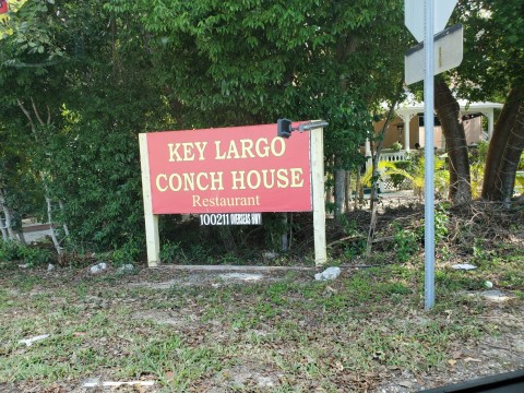 Road sign at the Key Largo Conch House