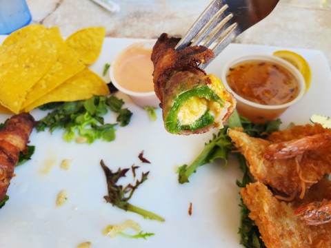 Bacon Wrapped Cheddar Cheese Jalapeno Poppers at Key Largo Conch House