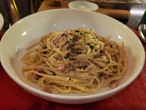 Linguini Carbonara at Rao's in Miami Beach