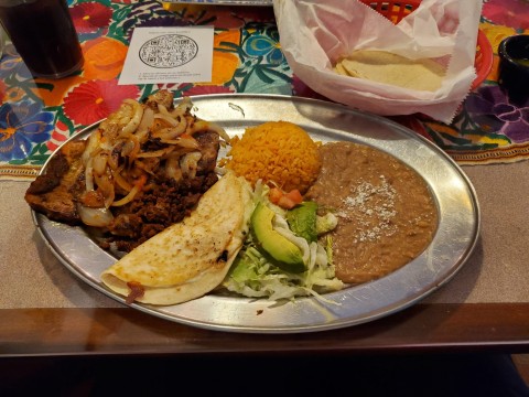 Chuletas, pork chop and chorizo from La Cruzada in Homestead