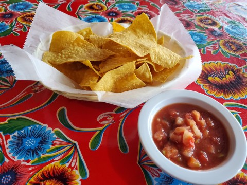 Chips and Homemade Salsa at Casita Tejas in Homestead