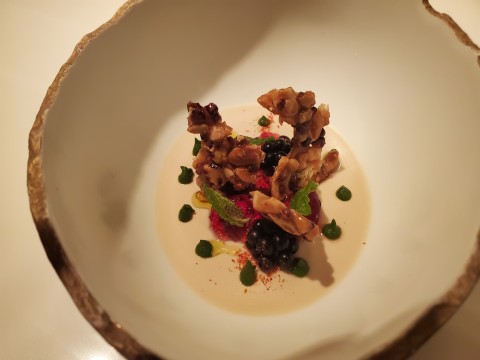 A closer look at the Foie Gras and Port Mousse at Le Jardinier at Miami's Design District