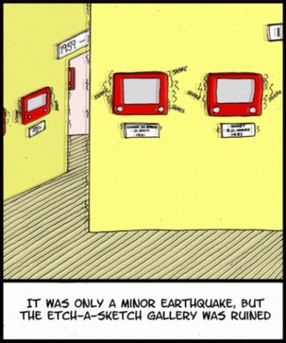 Farside comic on etch-a-sketch