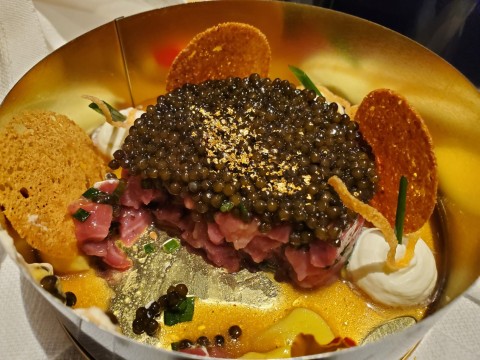 a closer view of the beef tartare