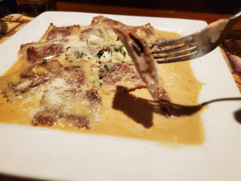 A look inside the Fig Ravioli at Alaine's Osteria in Palmetto Bay