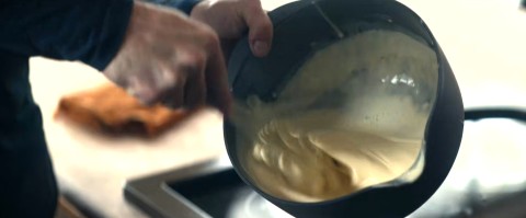 Whisking the batter