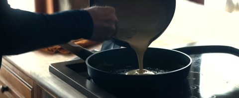 pouring the batter