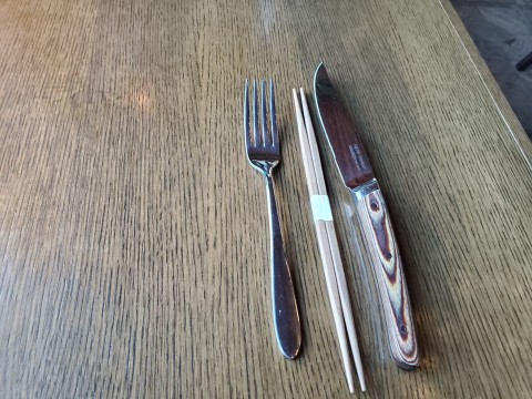 Fork, knife and chopsticks