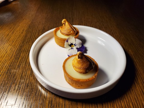 Petit Fours of Key lime tart at Klaw Restaurant