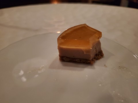 The distinct layers can be seen in the foie gras tart at Beauty and the Butcher