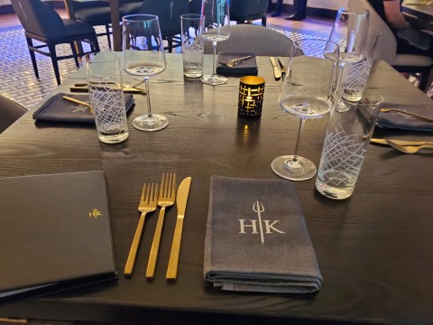 Table setting at Gordon Ramsay's Hells Kitchen in Miami