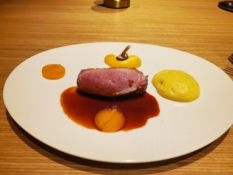 First part of the Duck Breast Dish in the 2024 Winter Menu