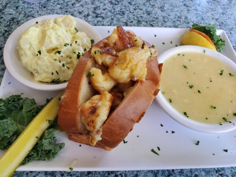 Another view of the Lazy Lobster roll at Lazy Lobster