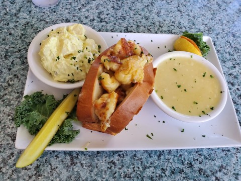 Yet another view of the Lazy Lobster roll at Lazy Lobster