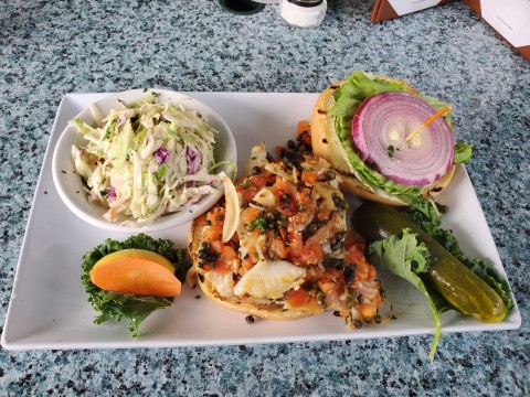 Grouper Matecumbe Sandwich at Lazy Lobster in Key Largo