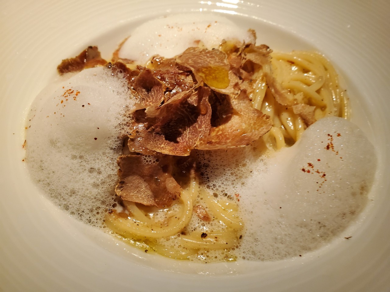 White Truffle Spaghetti at L'Atelier in Miami as part of an add on to the 2023 Fall Menu