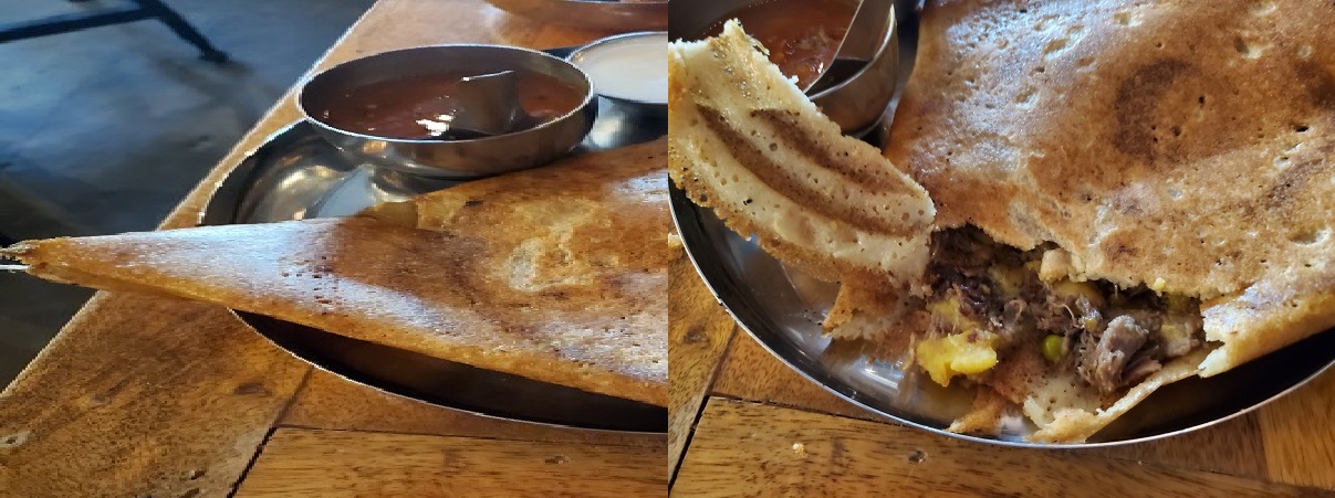 short rib dosa and inside